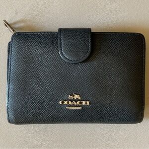 Coach Black Textured Leather Wallet